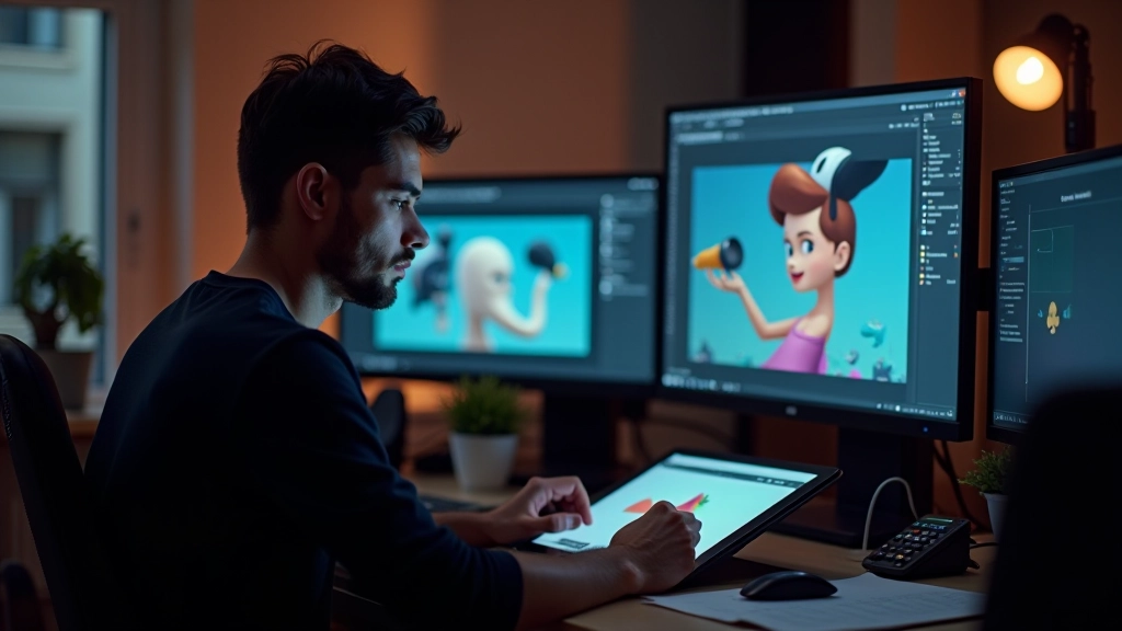 Animateur travaillant sur un projet de motion graphics