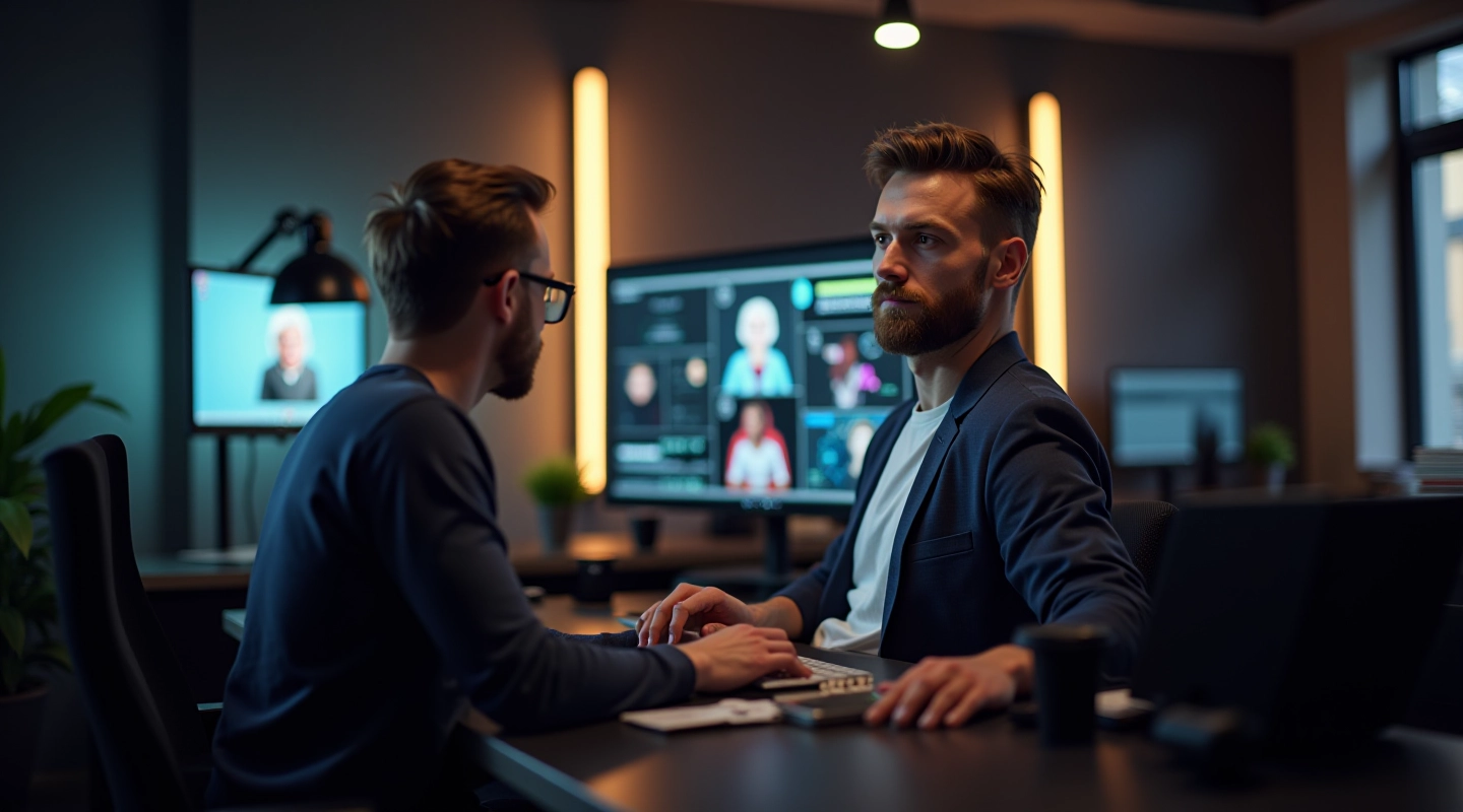 Studio de production motion graphics avec équipement professionnel